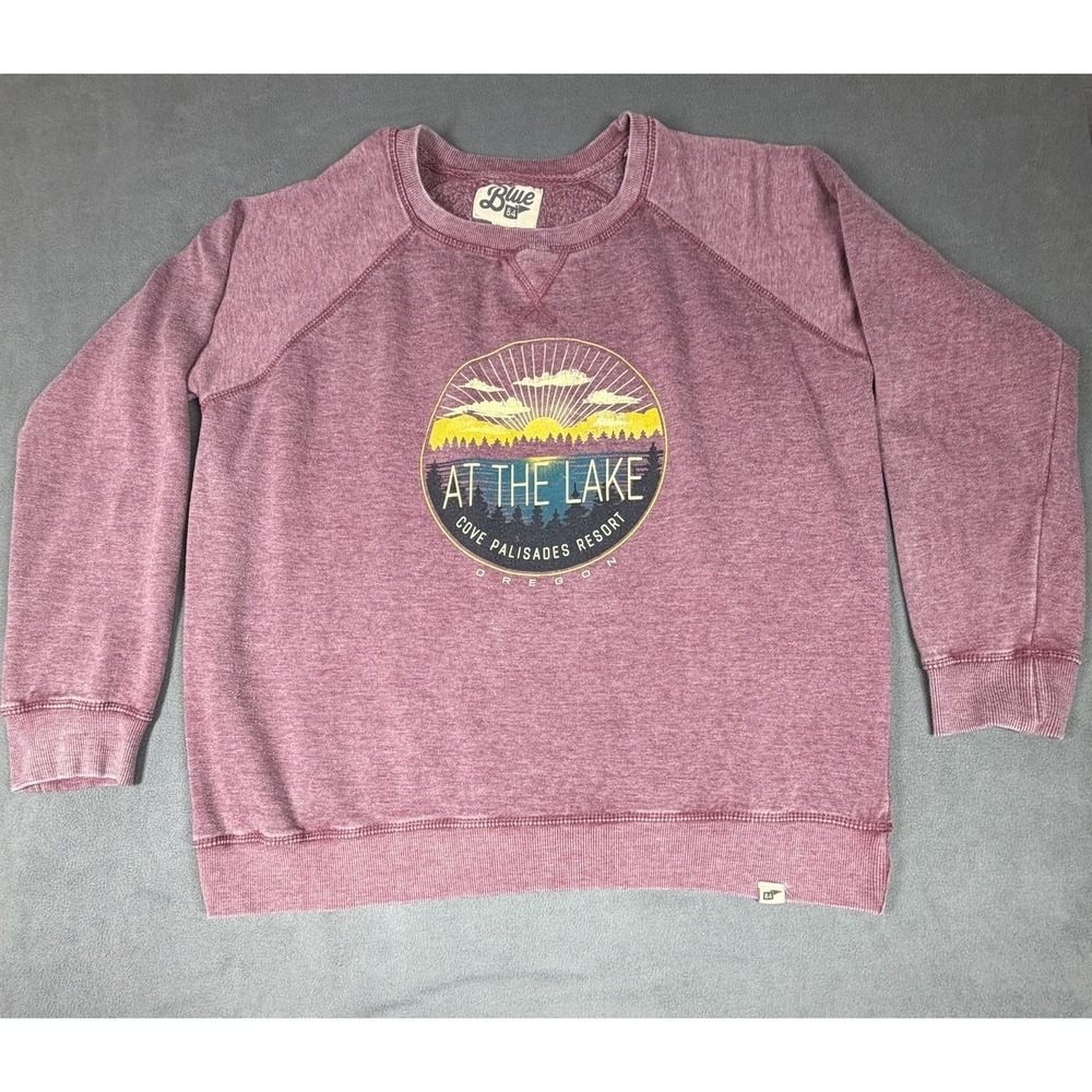 Blue 84 Cove Palisades Resort Sweatshirt Womens XL Purple Graphic Crewneck